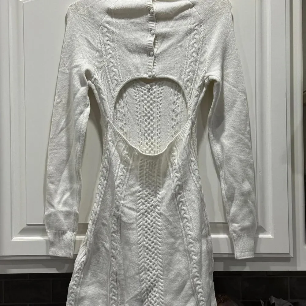 Free-people Women's White Dress Cream Sweater/Skater Sz Small NWT - Picture 4 of 5